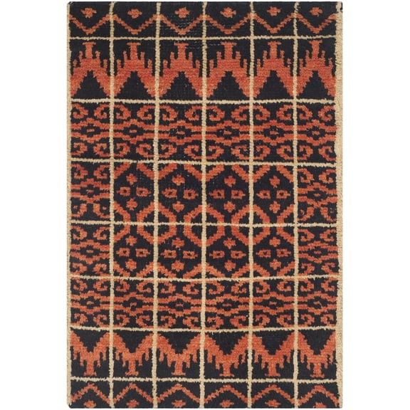 SAFAVIEH Kenya Kestrel Southwestern Area Rug, Orange/Black, 2' x 3'