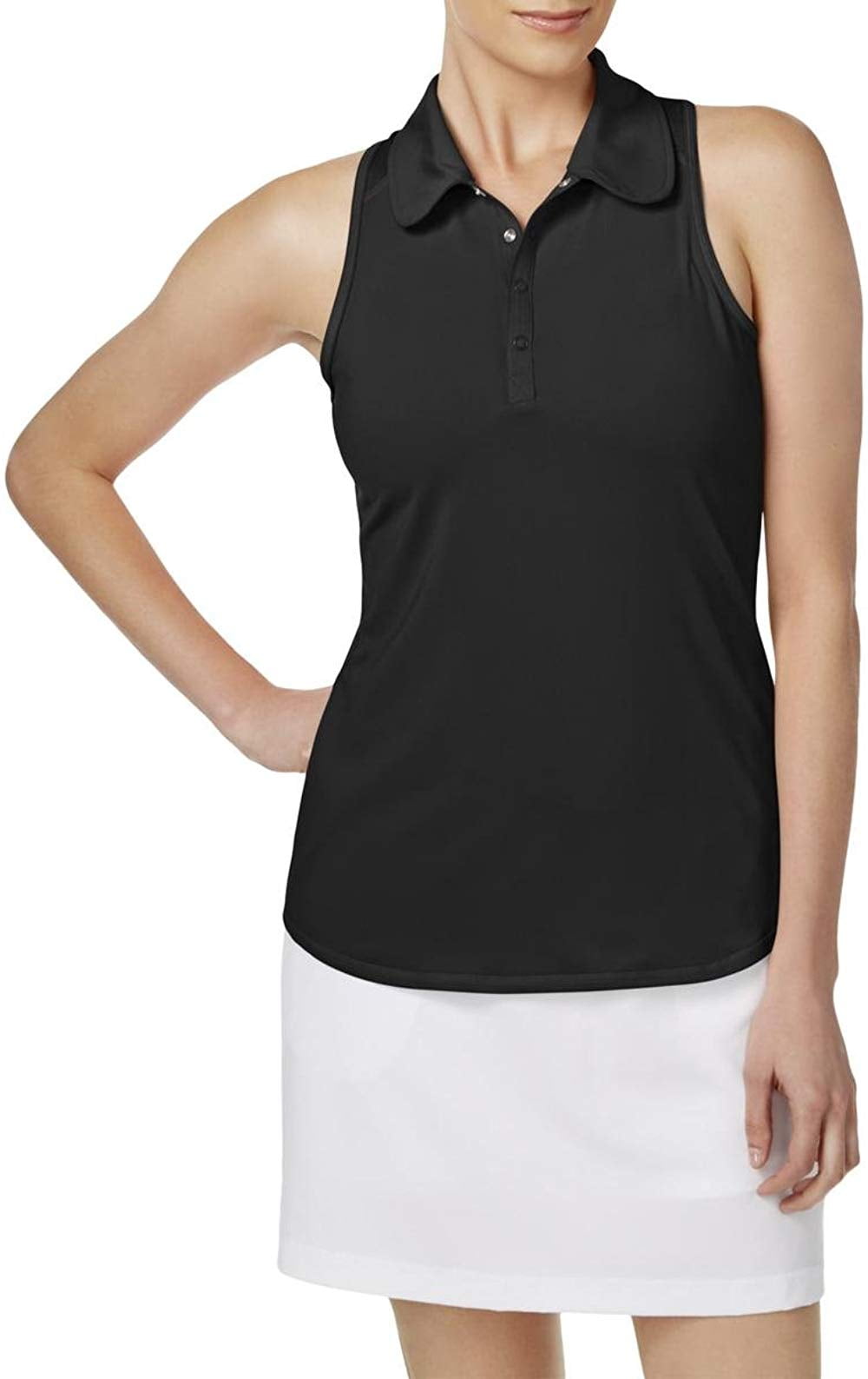 black sleeveless golf shirt