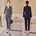 thumbnail image 4 of Chaqueta de traje azul marino para mujer, temperamento de otoño e invierno, ropa formal de gerente de anfitrión, ropa de trabajo, diosa fan, traje profesional, 4 of 6