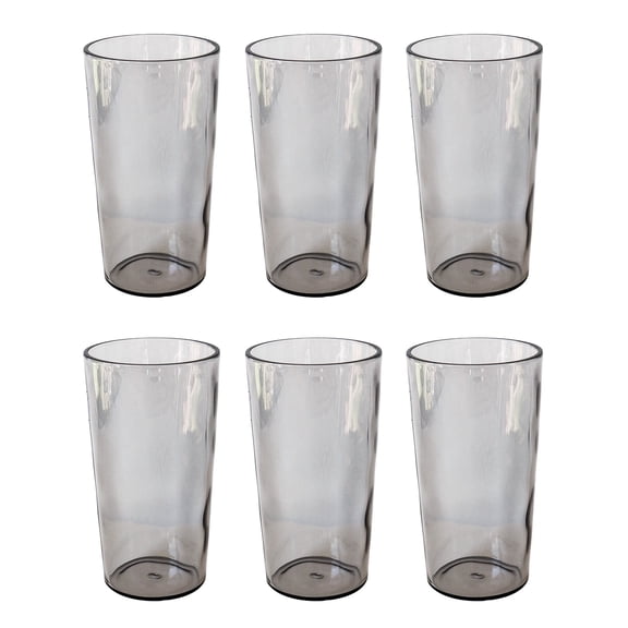 Rustic Acrylic Drinking Glass - Light Gray - 23 oz - Set of 6