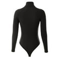 thumbnail image 4 of MixMatchy Women's Long Sleeves Ribbed Sweater Turtleneck Bodysuit Leotard, 4 of 7