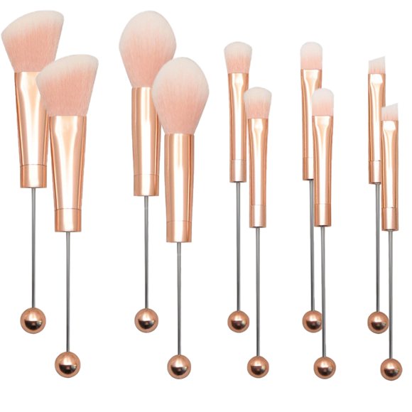 10 brochas de maquillaje con cuentas, brochas de maquillaje de bricolaje, kit de brochas con cuentas para brochas de sombra de ojos con cuentas (pinceles de maquillaje con cuentas, 10 piezas = 2 juego