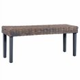 thumbnail image 1 of vidaXL Bench 110 cm Grey Natural Kubu Rattan and Solid Mango Wood, 1 of 1