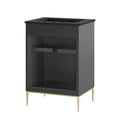 thumbnail image 4 of Modway Awaken 24" Solid Wood and MDF Bathroom Vanity in Black, 4 of 7