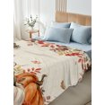 thumbnail image 5 of Twin XL Flat Sheet Only Fall Thanksgiving Pumpkin Leaf Soft Microfiber Cooling Bedding Sheets Farm Plant Berry on Linen Flat Bed Sheet for Hotel,Home Decor, 5 of 9