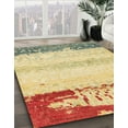 thumbnail image 3 of Ahgly Company Machine Washable Indoor Square Abstract Mustard Yellow Area Rugs, 5' Square, 3 of 7