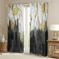thumbnail image 2 of Homewish Oil Apinting Aesthetic Black Out Curtains,Modern Graffiti Curtains Pack of 2 (42x63 Each),Black Gray White Bedroom Curtains For Girls Kids,Super Cozy Room Decor, 2 of 6