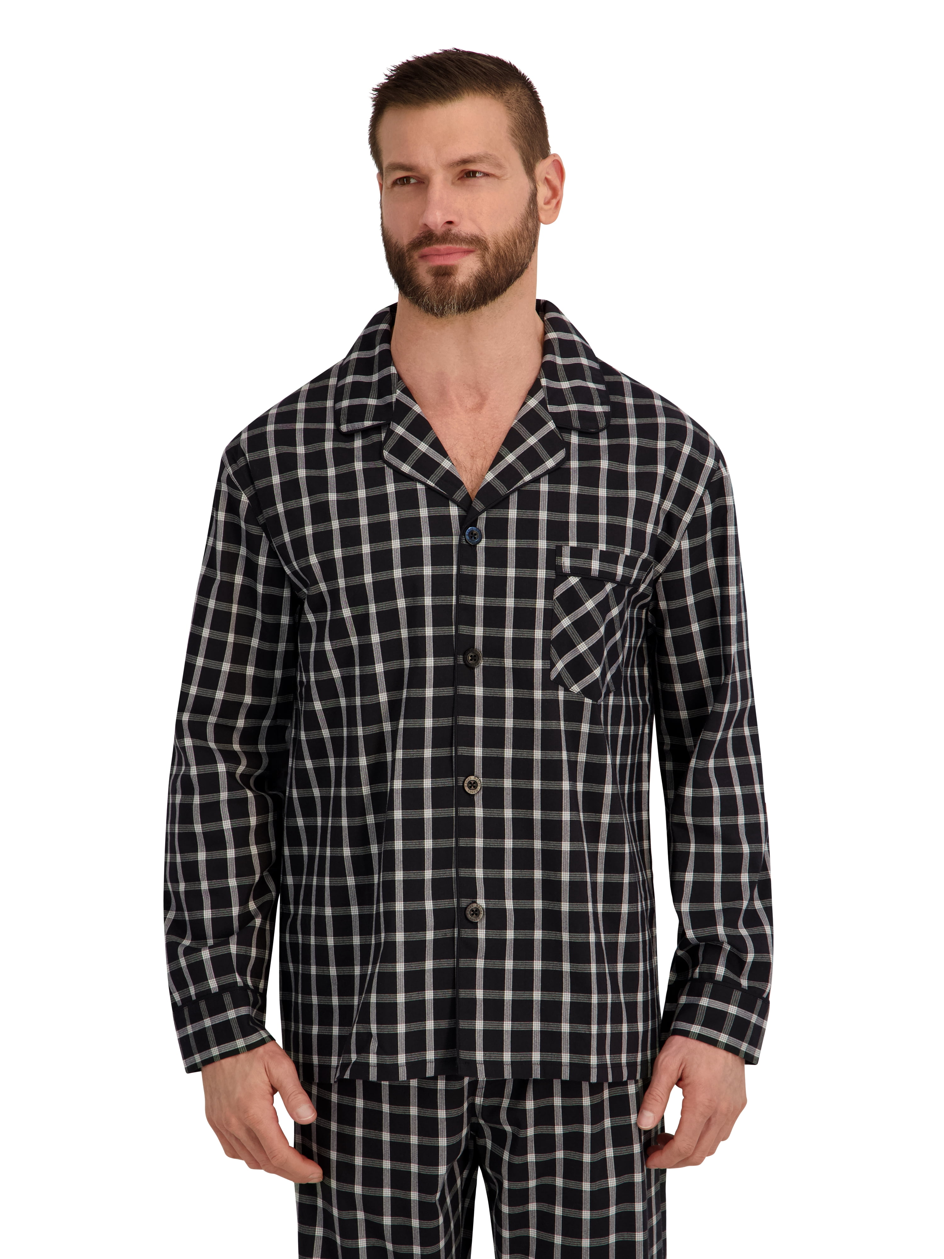 Hanes Men's Stretch Woven Pajama Set, 2-Piece, Sizes S-2XL