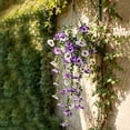 thumbnail image 7 of Artificial Hanging Flowers for Outdoor Indoor, Fake Silk Vine Flowers UV Fade Resistant, Realistic Faux Floral Greenery for Porch Patio Balcony Window Basket Home Wall Decor(Purple&White), 7 of 7