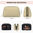 thumbnail image 5 of Gaeub Damask Beige Tan Brown Printed Travel Cosmetic Bag,Makeup Bag, Large Capacity Toiletry Bag for Women, Portable Pouch Make Up Organizer with Zipper and Divider, 5 of 8