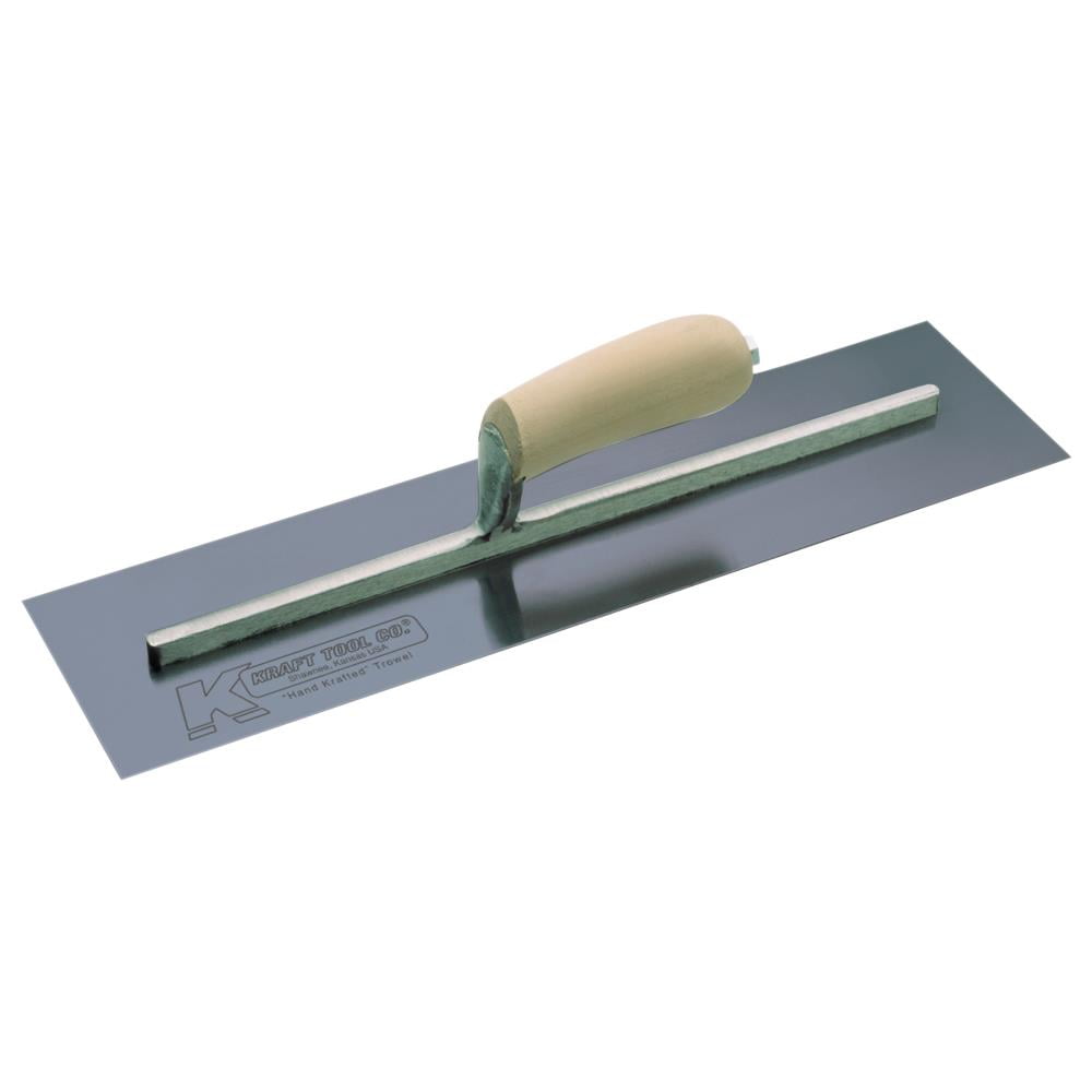 Kraft Tool CoCF731B 14 In. x 4 In. Blue Steel Cement Trowel with Wood Handle