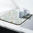 thumbnail image 3 of Washable Rubber Daisy Cute Floral Dish Drying Mats for Kitchen Counter Home Large Coffee Bar Pad Accessories and Decor for Utensils Stemware 16''x18'', 3 of 7