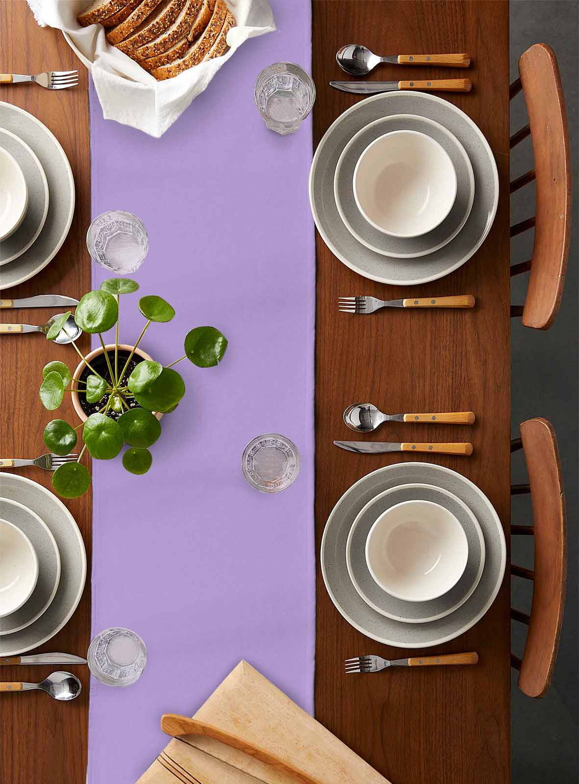 Purple Table Runner Modern Pure Lavender Purple Tablerunners 16 x 72 Inch, Table Decorations Tabletop Scarf for Summer Gathering Holiday Farmhouse Kitchen Dining Decor