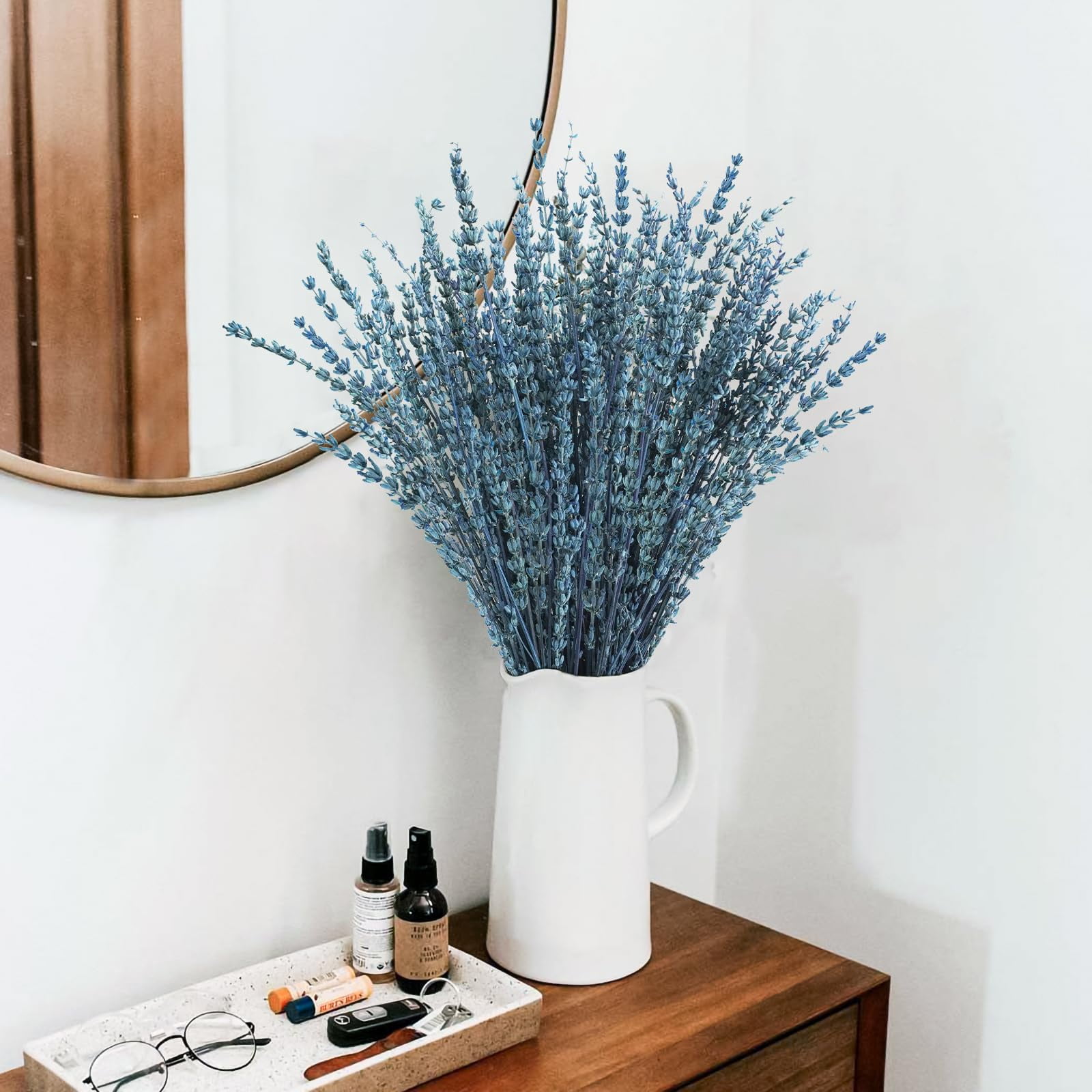 Dried Preserved Lavender Flowers Bundle Blue-1.76oz 16" Bouquet Home Fragrance Craft Decor