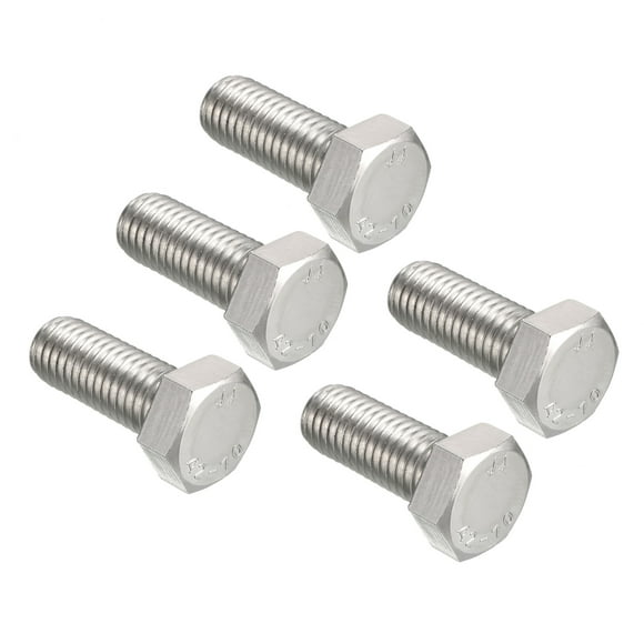 Unique Bargains M12 Thread 30mm 304 Stainless Steel Hex Head Screws Bolts 5pcs