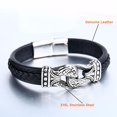 thumbnail image 3 of Pulsera Vikinga Negra Para Hombre, Pulsera Vintage De Cuero Pu, Accesorios De Ropa Duraderos matsuzay AP007018-01, 3 of 6