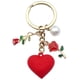 thumbnail image 1 of Llavero con forma de corazón, perla rosa roja y colgante en forma de corazón, 1 of 2