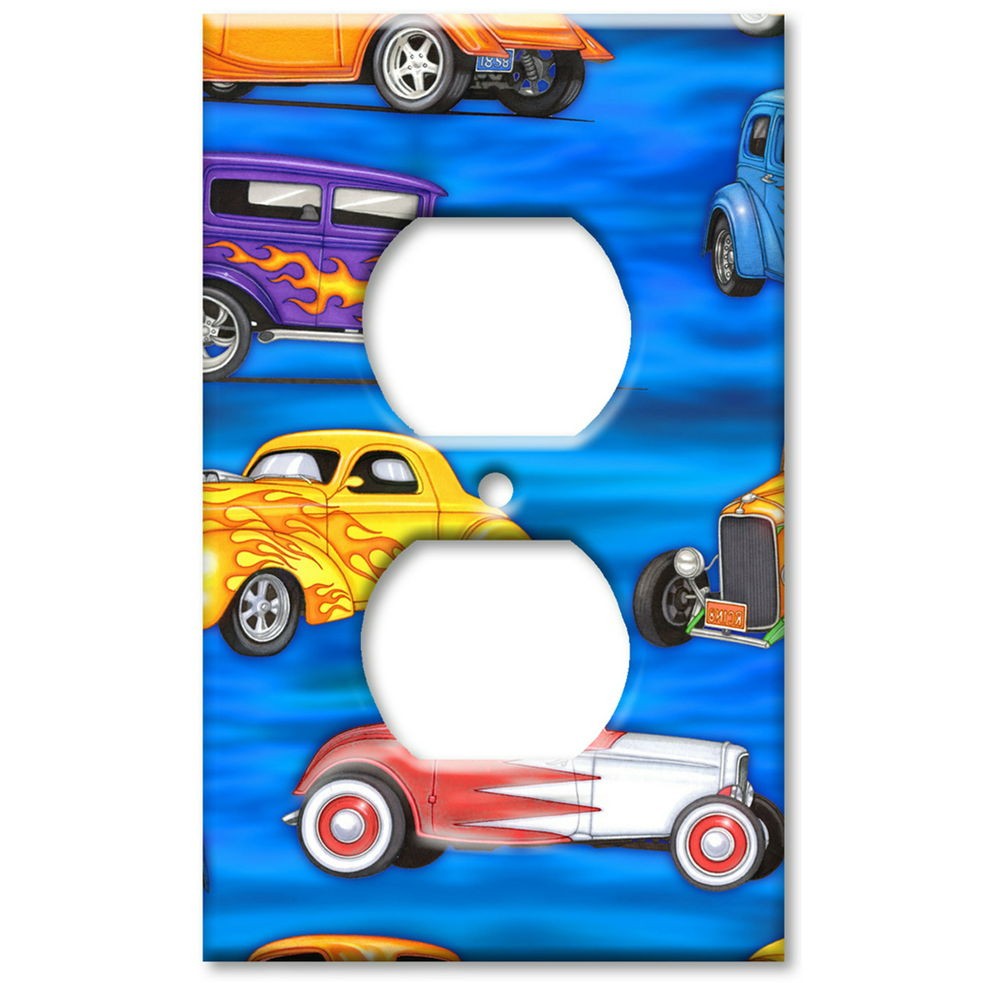 Art Plates Brand - Outlet Cover Wall Plate - Hot Rods
