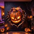 thumbnail image 3 of 2026 New Halloween Break-In Wall Decals, 3D Spooky Character Wall Sticker with Realistic Shattered Burst Effect, Removable Creative Halloween Decoration for Front Door Wall Home Window(Pumpkin), 3 of 3