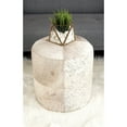thumbnail image 3 of DecMode Leather Handmade Cowhide Stool with Patchwork Pattern, Gray, 3 of 13