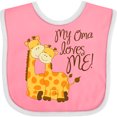 thumbnail image 3 of Inktastic My Oma Loves Me Boys or Girls Baby Bib, 3 of 4