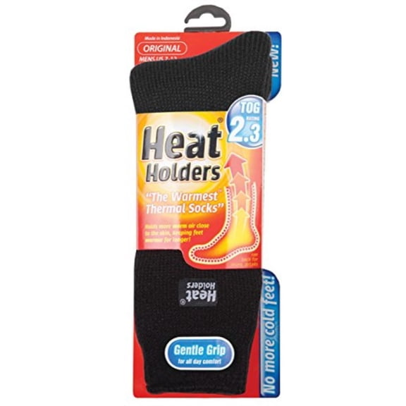 Heat Holders Thermal Socks, Men's Original, US Shoe Size 7-12, Black