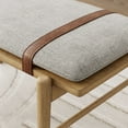 thumbnail image 5 of Nathan James Gugan Mid-Century Light Brown Bench with Removable Ivory Cushion for Bedroom and Hallway, 5 of 7