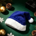 thumbnail image 5 of Unisex Santa Hats for Adults, Blue Santa Hats Christmas Blue Santa Hat for Adults with White Cuffs Santa Hats Non-woven Christmas Caps for Christmas New Year Party Supplies, 5 of 5