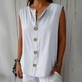 thumbnail image 2 of Endives Women's Linen Shirts Summer Cotton Linen V Neck Tops Loose Beach Solid Blouses Tunic Tops, 2 of 6