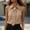 Khaki, variant on Women Blouse Tie-Neck Halter Sleeveless Shirt Lattering Fit Top Off Shoulder Casual Pullover by Yigetop White S