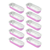 10Pcs Square Aluminum Baking Cake Pans,Heavy Duty Aluminum Leftover Containers,Foil Pie Tin Tart Pans,Disposable Baking Cups Dessert Cups for Wedding Birthday Party, 5.78”x1.85”(Pink)