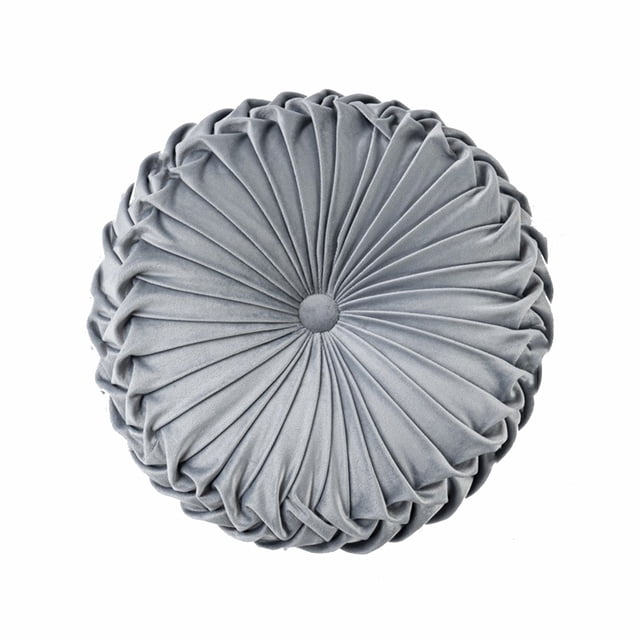 Almohada decorativa de terciopelo suave, exquisitamente hecha a mano con elegantes detalles de botones, uso versátil para el hogar y la oficina, diseño plisado de alta calidad, transpirable y