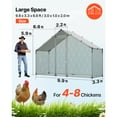 thumbnail image 2 of KFFKFF Large Metal Chicken Coop, Poultry Enclosure, Rabbits Hens Ducks Geese PE, Galvanized Carbon Steel, 9.8 x 3.3 x 6.6 ft 1 count, 2 of 9