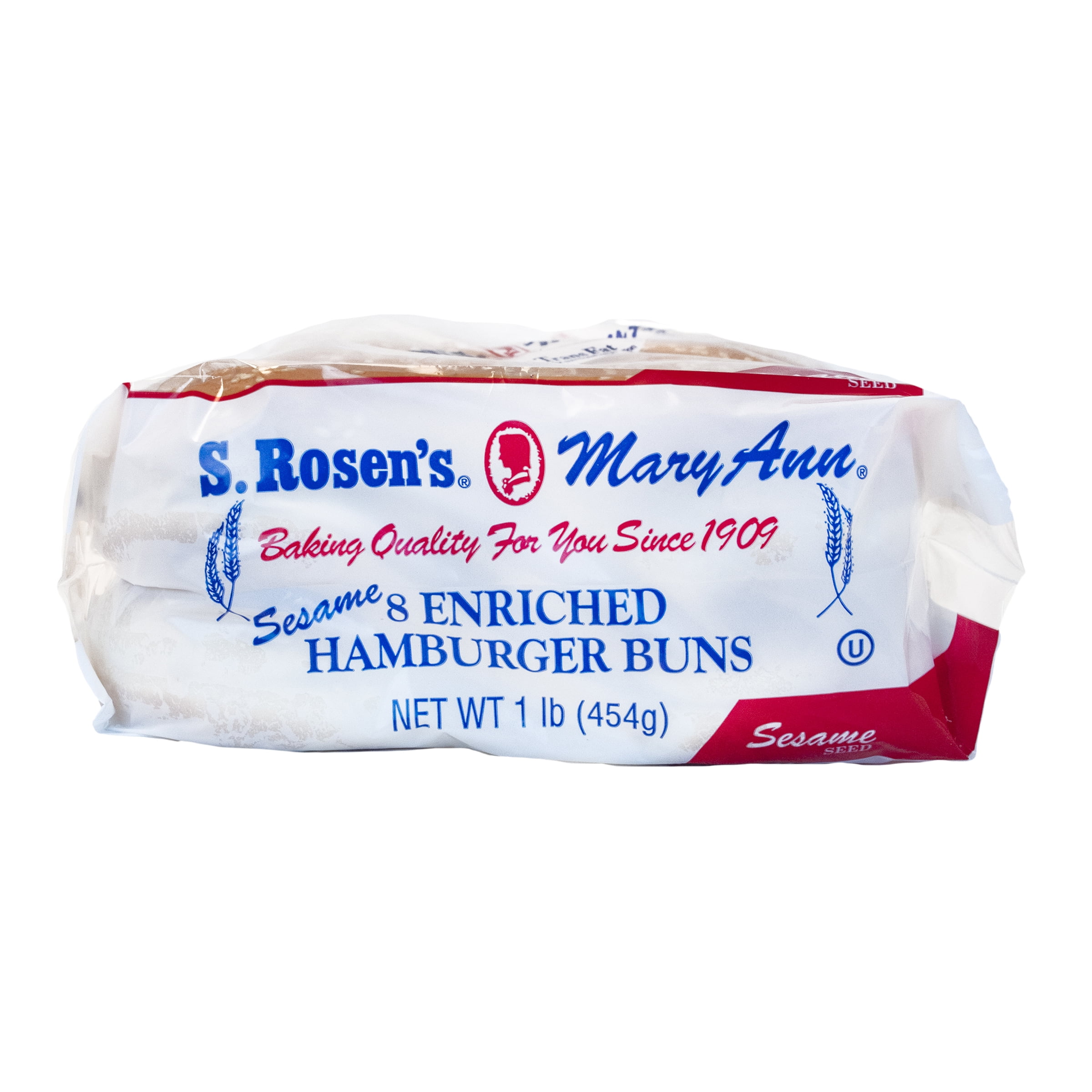 S.Rosen's Mary Ann Sesame Seed Hamburger Buns, 8 Count, 16 oz.