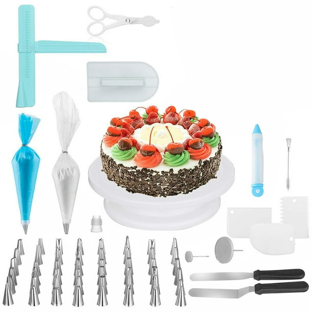 Mistaha Complete 164 Piece Cake Decorating Tool Set with Turntable, Piping Tips, Scrapers, Flower Pen, and More