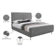 thumbnail image 4 of Meridian Furniture Zara Contemporary Gray Velvet Full Bed, 4 of 6