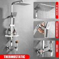 thumbnail image 1 of Digital Chrome Shower Set Faucet Bathroom Hot Cold Mixer Rain System Wall Mount Full Kit Bath Tap Bathtub Silver Luxury Bidet My Lux Decor Round, 1 of 15