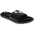 thumbnail image 6 of Under Armour Men's UA Ignite VI Slides Athletic Sandals Flip Flop Foam 3022711, Black/Black, 13, 6 of 13