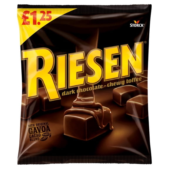 Riesen Dark Chocolate - Chewy Toffee 110g (pack of 12)