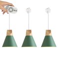thumbnail image 1 of FSLiving Remote Control Pendant Light 3 Lights J-Type Track Pendant Lamps Scandinavian Style Pendant Lights for Kitchen Hanging Lamp Modern Wood and Aluminium Light Customizable - Green, 1 of 7