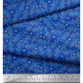 thumbnail image 2 of Soimoi Blue Velvet Fabric Snowflake & Red Berries Fruits Print Fabric by the Yard 58 Inch Wide, 2 of 3