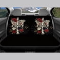 thumbnail image 6 of FOR U DESIGNS Skull Rose Print Automotive Seat Cover Stretch Front Seats and Rear Bench Seat Wear-Resistan Split Bench Compatible Car Interior Covers, Pack of 4, 6 of 7