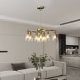 thumbnail image 4 of 16 Inch Elegant Crystal Pendant Light Chrome Finish Modern Two Tiered Chandelier for Kitchen Island Dining Room Living Room, 4 of 7