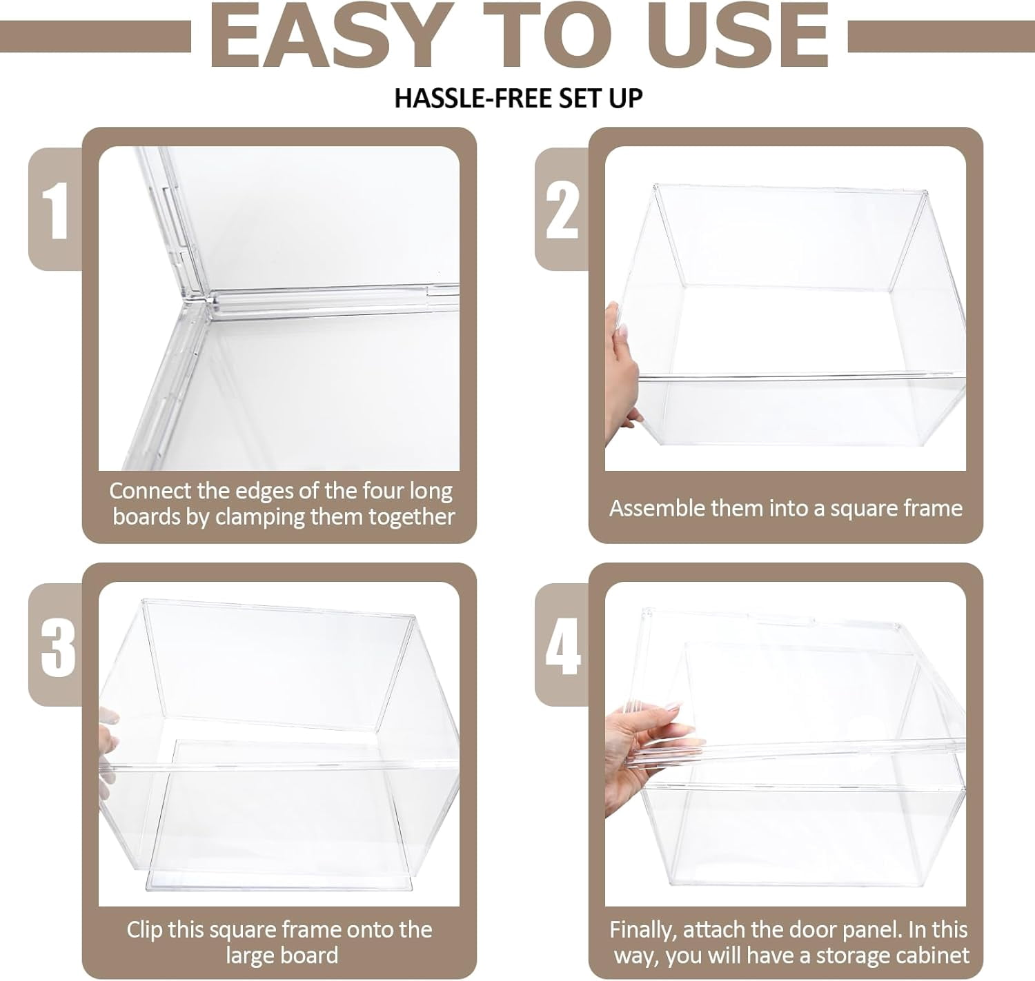 Baby Bottle Organizer, Stackable Clear Cabinet And Countertop Storage Bin With Magnetic Door For Bottles, Pacifiers And Pump Parts, Clear