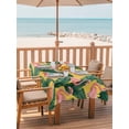 thumbnail image 2 of Outdoor Tablecloth with Umbrella Hole for Patio/Picnic/Party/Camping, Pink Flamingo Waterproof Table Cloth Rectangle Table Cover Washable, Vintage Summer Tropical Leaves Yellow (54"x 80"), 2 of 9