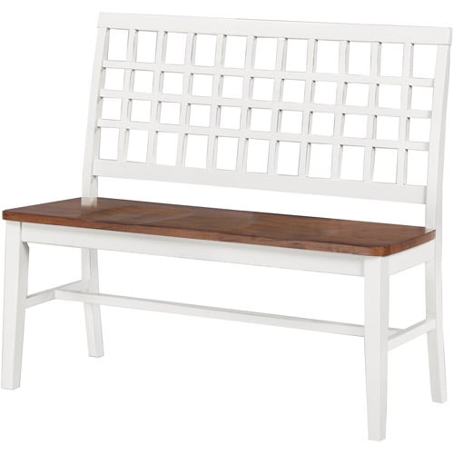 IMagio Home Arlington Lattice Back Bench, White and Java by Generic