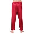 thumbnail image 3 of Mens Pajama Pants Satin Solid Color Loose Sleepwear Bottom, 3 of 9