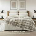 thumbnail image 2 of EVERGRACE Plaid Chenille Throw Blanket for Couch, Super Soft Cozy Decorative Farmhouse Plaid Throw with Tassels, Lightweight Chenille Knit Throw for Bed Sofa Gift Home Decor, Beige 50”x60”, 2 of 8