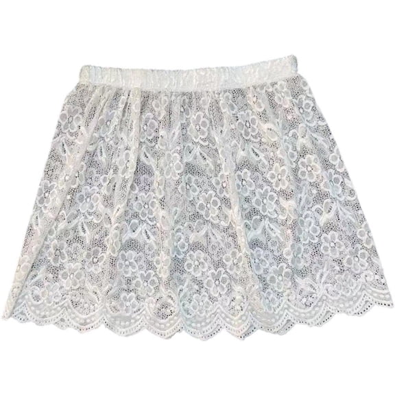 Hzzsbu False Layers Flexible Extenders Underskirt Adjustable Mini Skirt Shirt Hem Women Slips Lace Shirt(XL)