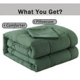 thumbnail image 3 of YEPCLUB 2-Piece Twin Size Comforter Set, Green Down Alternative Reversible Bedding Set, All-Season Quilted Soft Comforter with Pillowcases, 3 of 7